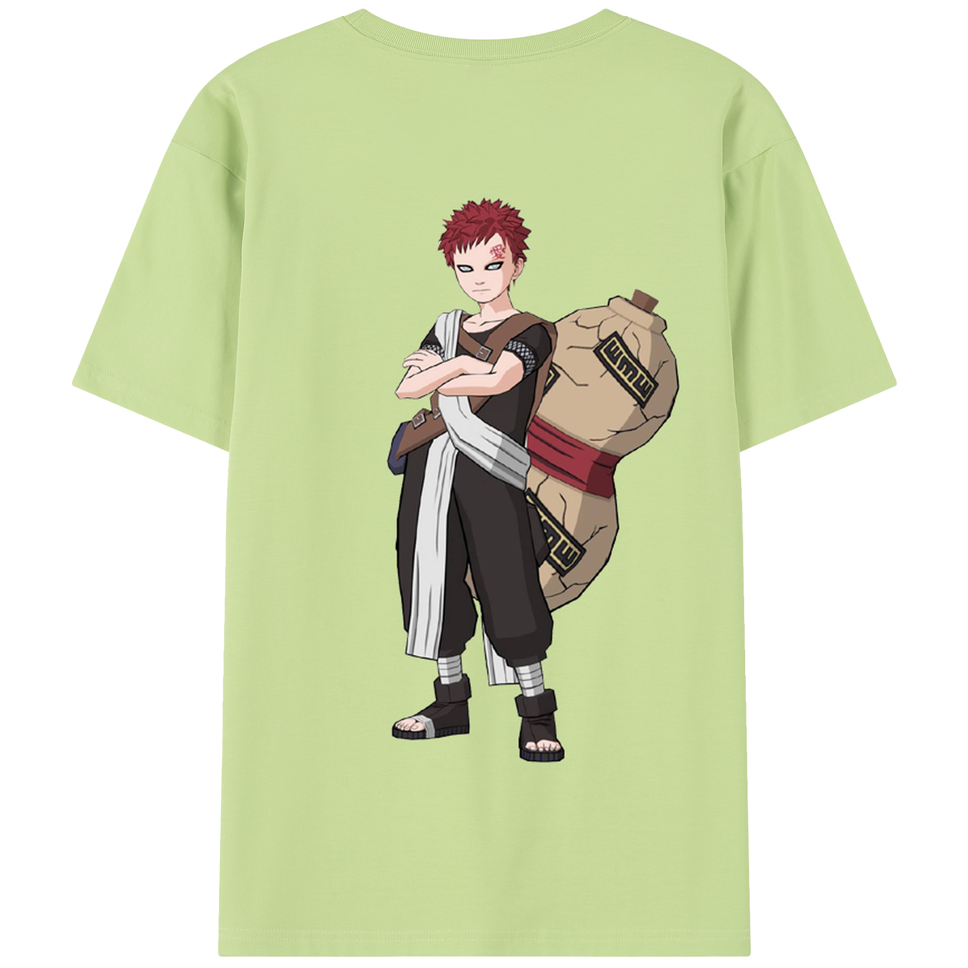 （画像用） NARUTO -ナルト- ガアラ Gaara 綿100％半袖Tシャツ（背面プリント）